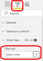 Change the user slicer title