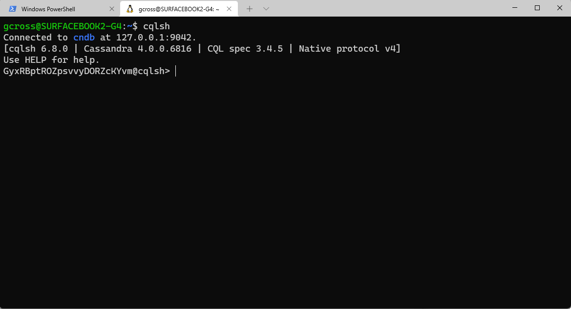 Windows Terminal - Start Astra CQLSH